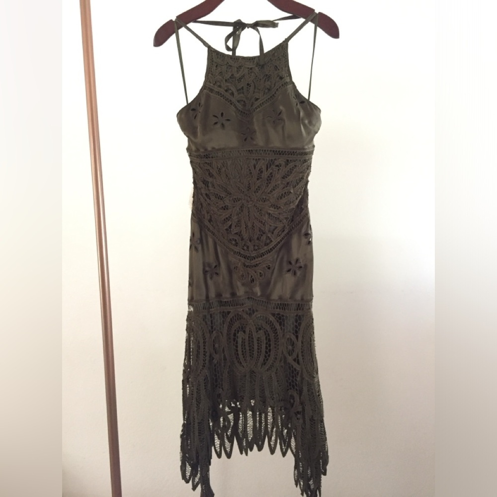 Sue Wong Size 8 BRAND NEW WITH TAGS Olive Green Dress